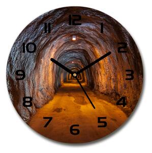 Ceas perete din sticlă rotund tunel subteran