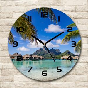 Ceas din sticlă rotund Palmieri pe Bora Bora