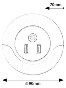 Corp de iluminat LED de veghe cu senzor, pentru priză Rabalux 76012 DEMBO LED/13,9W/230V