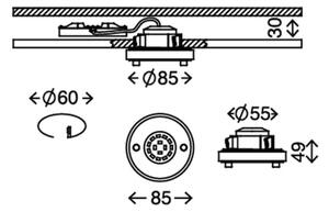 Corp de iluminat LED încastrat pentru baie ATTACH LED/5W/230V IP44 Briloner 7214-019