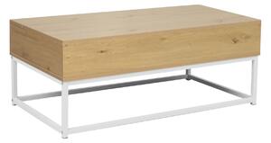 Masuta cafea LIVINA, stejar/alb, DTD laminat, 100x55x40 cm