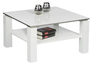 Masuta cafea Romy mini, alb lucios, PAL melaminat, 75x75x41 cm