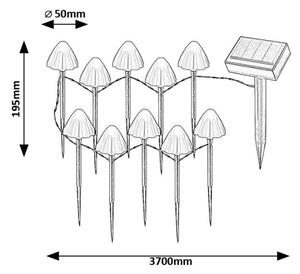 Corp de iluminat LED solar SKADAR 10xLED/0,2W/1,2V IP44 Rabalux 77007