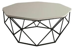 Masuta cafea Diamond, bej/negru, PAL melaminat/metal, 90x38x90 cm