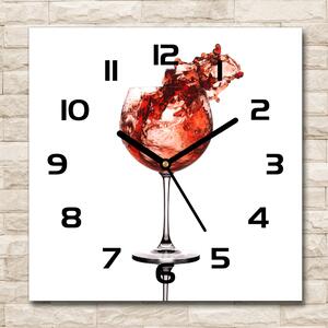 Ceas din sticlă pătrat Un pahar de vin