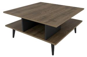 Masuta cafea Akya, nuc, PAL, 89x89x44 cm