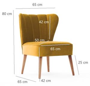Atelier Del Sofa, Fotoliu fara brate Yakup galben 65/65/80 cm