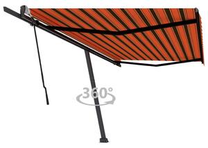 Copertină autonomă retractabilă manual, oranj/maro, 500x300 cm