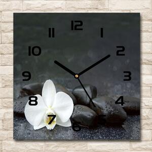 Ceas din sticlă pătrat Orhidee