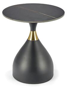 Masuta de cafea metal/ceramica SCALITA, negru cu efect de marmura/auri