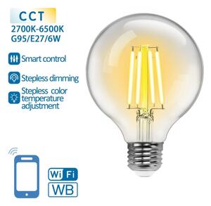 Bec LED dimabil FILAMENT G95 E27/6W/230V 2700-6500K Wi-Fi Aigostar