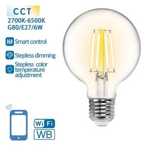 Bec LED dimabil FILAMENT G80 E27/6W/230V 2700-6500K Wi-Fi Aigostar