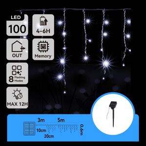 Aigostar - Ghirlandă solară LED 100xLED/8 funcții 8x0,6m IP65 alb rece