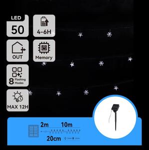 Aigostar - Ghirlandă solară cu 50 LED-uri, 8 moduri, 12 m, IP65, alb rece