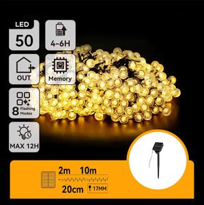 Instalație LED solară decorativă Aigostar 50xLED/8 funcții 12m IP65 alb cald