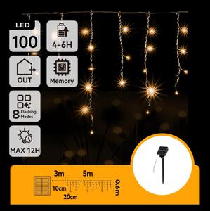 Aigostar - Ghirlandă LED solară 100xLED/8 funcții 8x0,6m IP65 alb cald