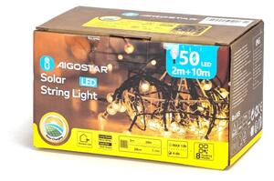 Instalație LED solară decorativă Aigostar 50xLED/8 funcții 12m IP65 alb cald