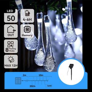 Instalație LED solară decorativă Aigostar 50xLED/8 funcții 12m IP65 alb rece