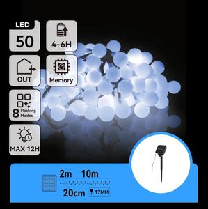 Instalație LED solară decorativă Aigostar 50xLED/8 funcții 12m IP65 alb rece