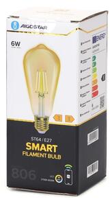 Bec LED dimabil FILAMENT ST64 E27/6W/230V 2700-6500K Wi-Fi Aigostar