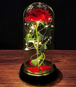 Trandafir etern in sticla EIRA cu iluminare LED