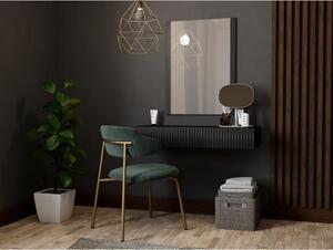 Masa de toaleta si oglinda PAFOS, negru, PAL laminat/sticla