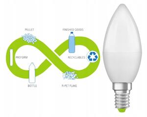 Bec LED realizat din plastic reciclat Ledvance B40 E14/4,9W/230V 4000K