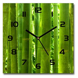 Ceas perete din sticlă pătrat Bambus