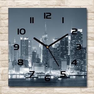 Ceas de sticlă pe perete pătrat Manhattan New York City