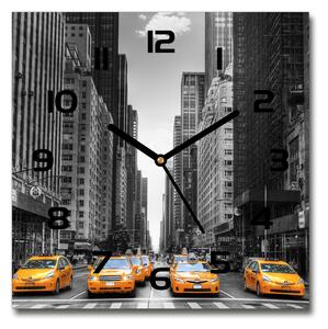 Ceas de sticlă pe perete pătrat New York taxiuri