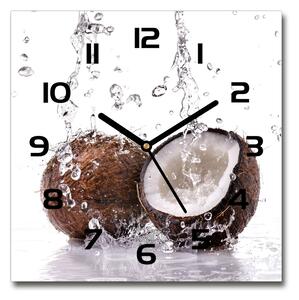 Ceas de sticlă pe perete pătrat Și apă de nucă de cocos