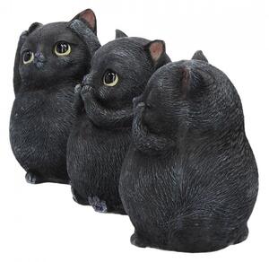 Set statuete Trei pisicute grase intelepte 8.5 cm