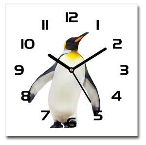 Ceas pătrat de perete din sticlă Pinguin