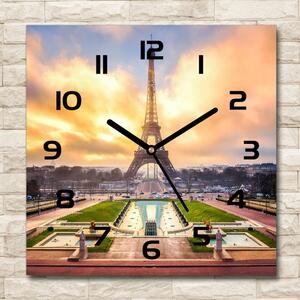 Ceas pătrat de perete din sticlă Turnul Eiffel din Paris