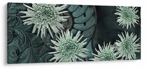 Tablou - Flori verzi (120x50 cm)