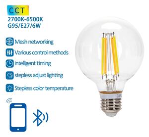 Bec LED Aigostar FILAMENT G95 E27/6W/230V 2700-6500K