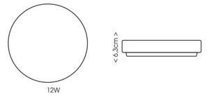 Plafonieră LED pentru baie Ecolite W3090-12W LIRA LED/12W/230V IP44 alb