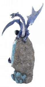 Statueta dragon albastru Custodele de cobalt 22 cm
