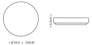 Plafonieră LED pentru baie Ecolite W3090-12W/BI LIRA LED/12W/230V IP44 alb