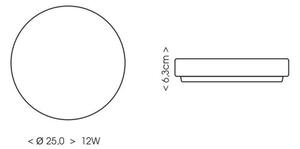 Plafonieră LED pentru baie Ecolite W3090-12W/CR LED/12W/230V IP44 negru