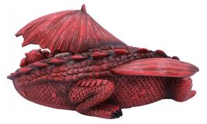 Statueta dragon cu pui Vise placute (rosu) 20 cm