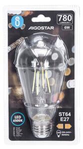Bec LED Aigostar FILAMENT ST64 E27/6W/230V 6500K