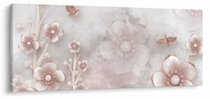 Tablou - Flori roz (120x50 cm)