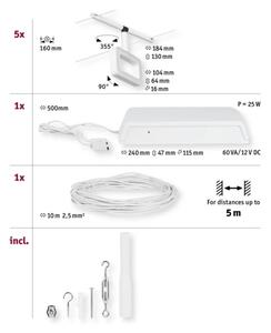 Paulmann 94483 - SET 5xLED/4,8W Sistem complet cu cablu FRAME 230V alb