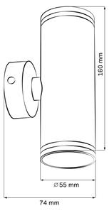 Spot de perete PARIS 2xGU10/10W/230V IP20 negru