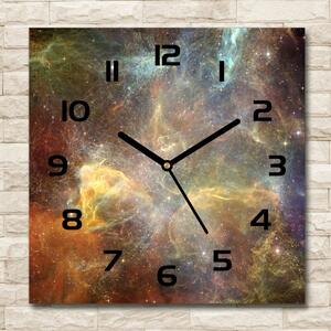 Ceas de sticlă pe perete pătrat Cosmos