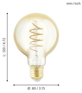 Bec LED dimabil Eglo 11876 VINTAGE G80 E27/4W/230V 2200K