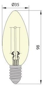Bec LED Brilagi CLASIC AMBER C35 E14/5W/230V 2200K