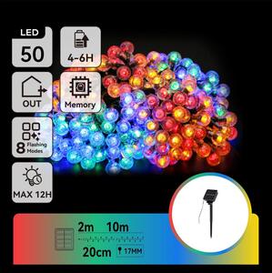 Instalație LED solară decorativă Aigostar 50xLED/8 funcții 12m IP65 multicolor