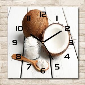 Ceas pătrat de perete din sticlă Ulei de cocos